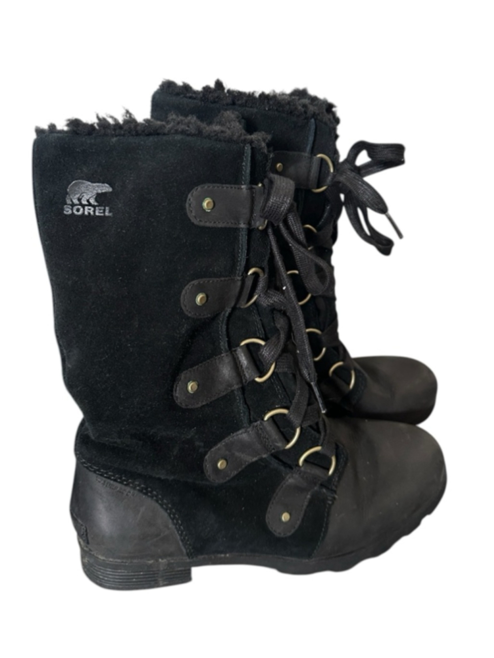 Sorel Emelie Boots fleece lined boots winter boots Tie up warm sz 8.5 - Picture 3 of 12